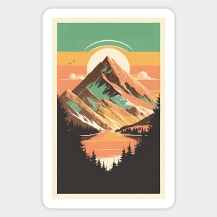 Sunset Mountain Range Sticker